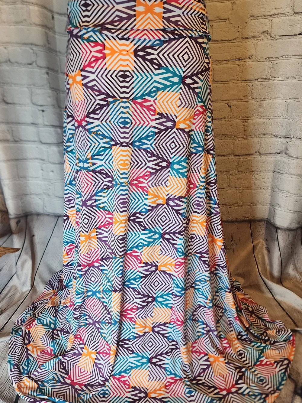LuLaRoe Geometric Maxi Skirt - Teal, Purple, Orange, Pink